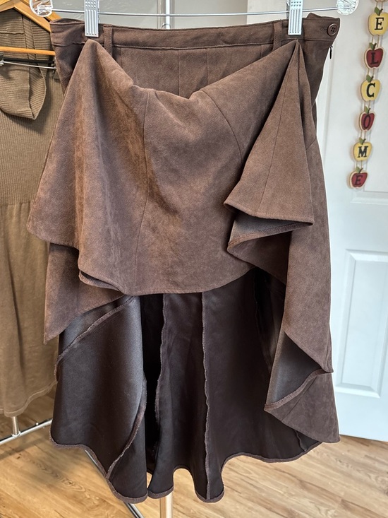 Dress Barn Dresses & Skirts - Faux suede western steampunk, whimsical high low skirt. Size 8